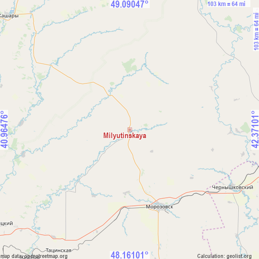 Milyutinskaya on map