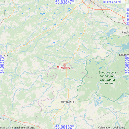 Mikulino on map