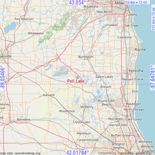 Pell Lake on map