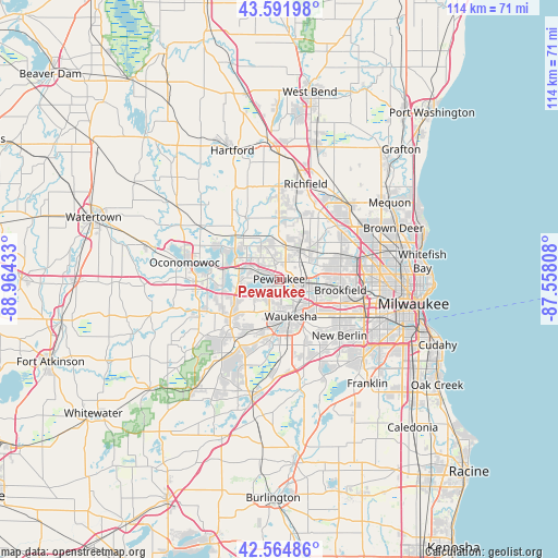 Pewaukee on map