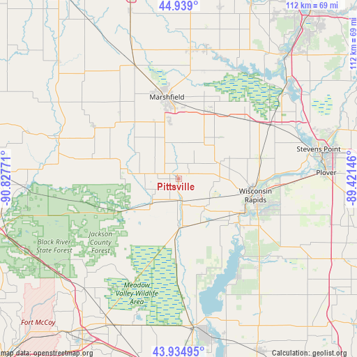 Pittsville on map