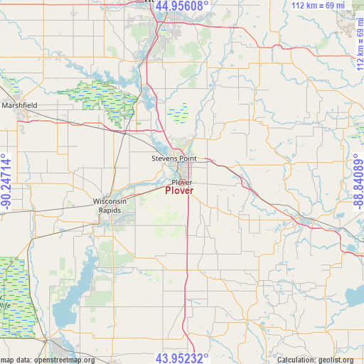Plover on map