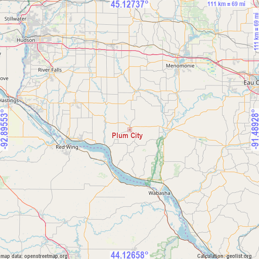 Plum City on map