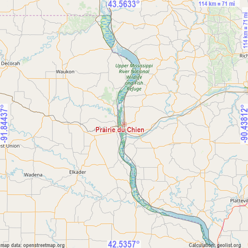 Prairie du Chien on map