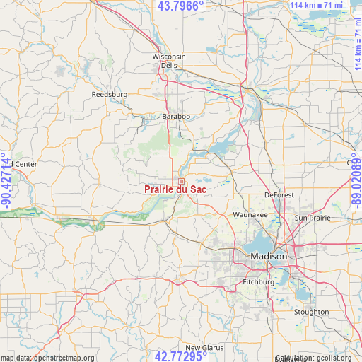 Prairie du Sac on map