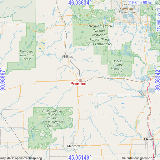 Prentice on map