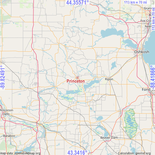 Princeton on map