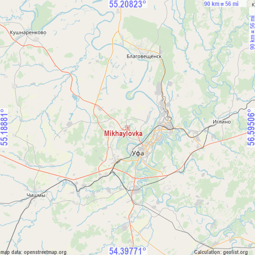 Mikhaylovka on map