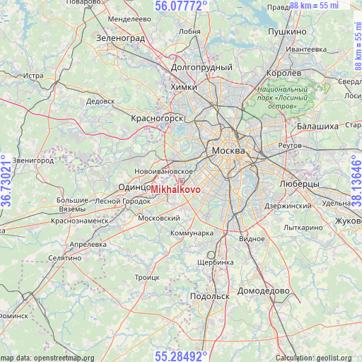 Mikhalkovo on map