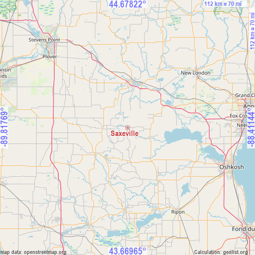 Saxeville on map