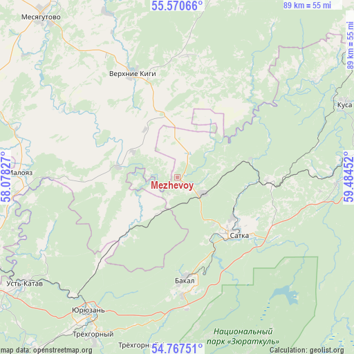 Mezhevoy on map