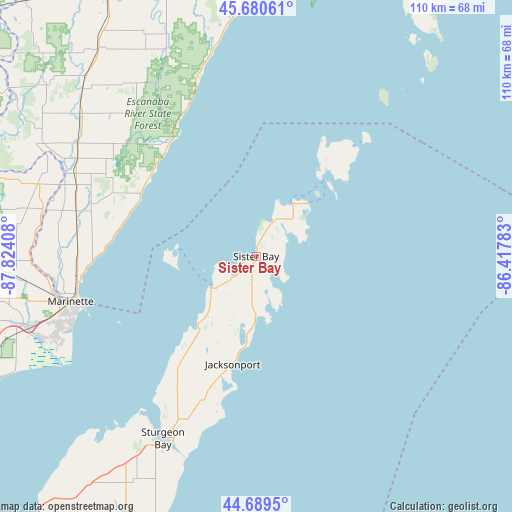 Sister Bay on map