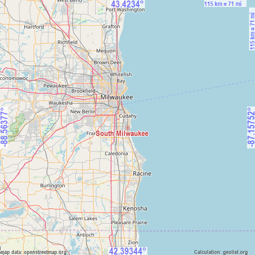 South Milwaukee on map