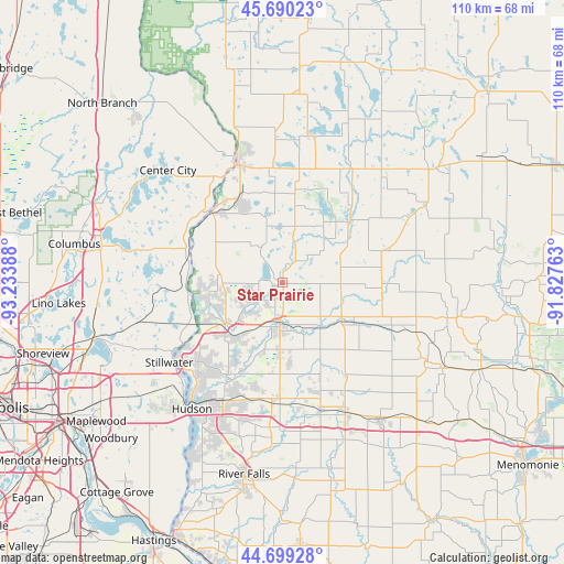 Star Prairie on map