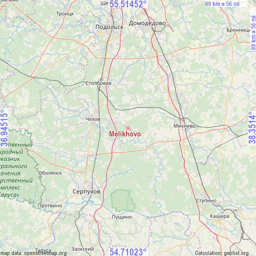 Melikhovo on map