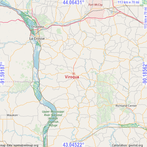 Viroqua on map