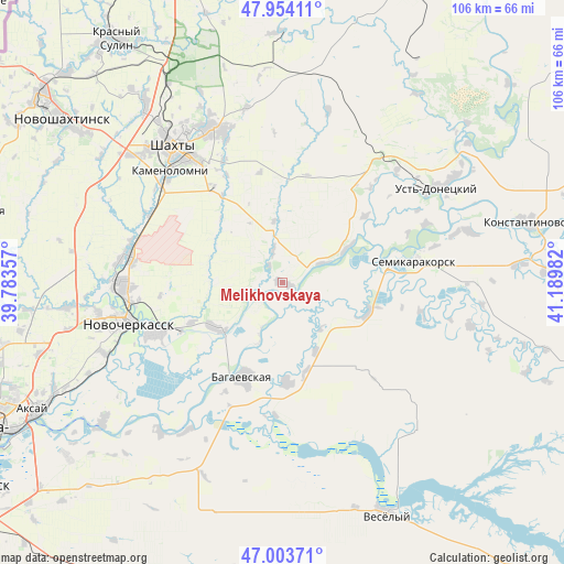 Melikhovskaya on map