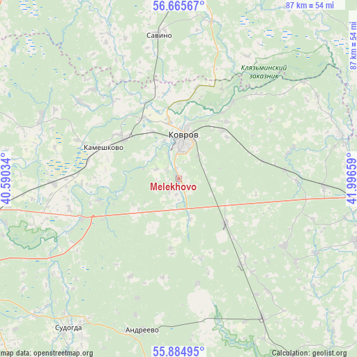 Melekhovo on map