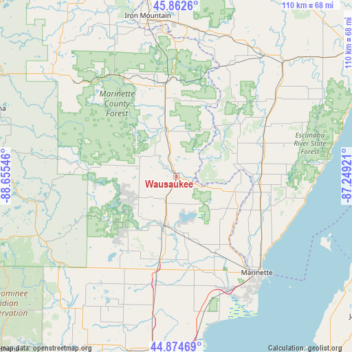 Wausaukee on map