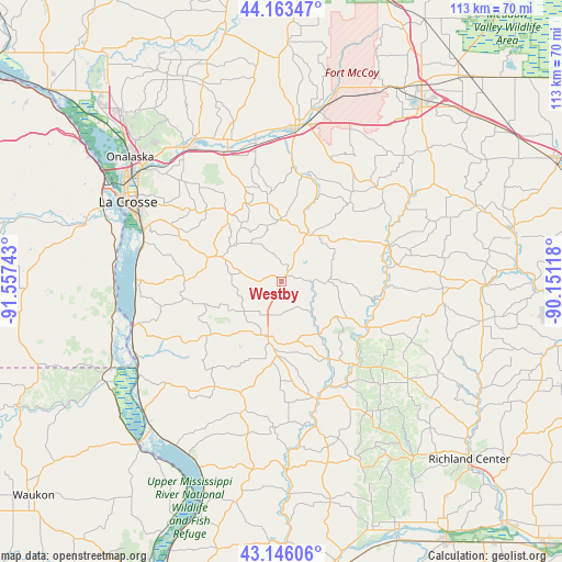 Westby on map