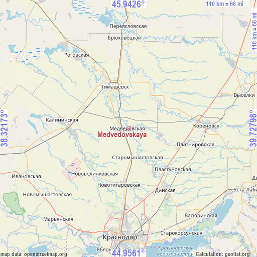 Medvedovskaya on map