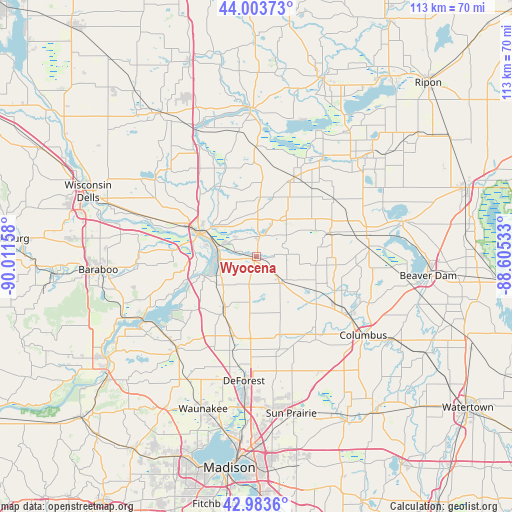 Wyocena on map