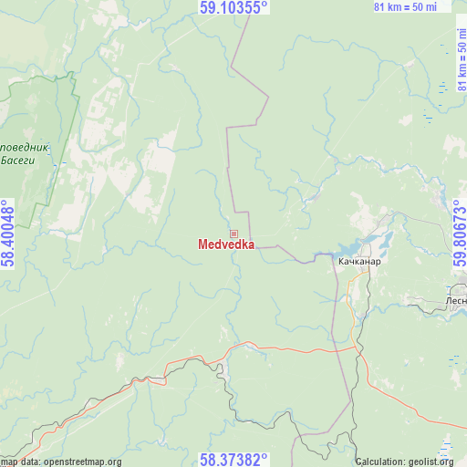 Medvedka on map