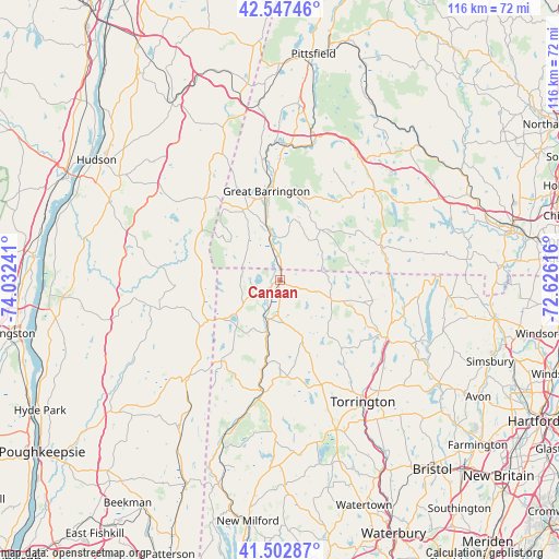 Canaan on map