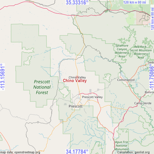 Chino Valley on map