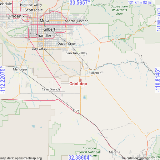 Coolidge on map