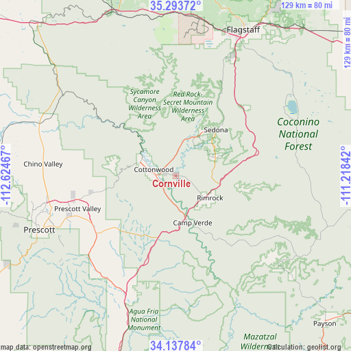 Cornville on map