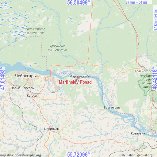 Mariinskiy Posad on map