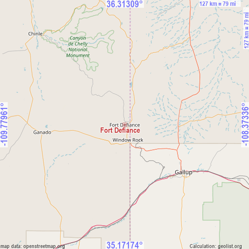 Fort Defiance on map