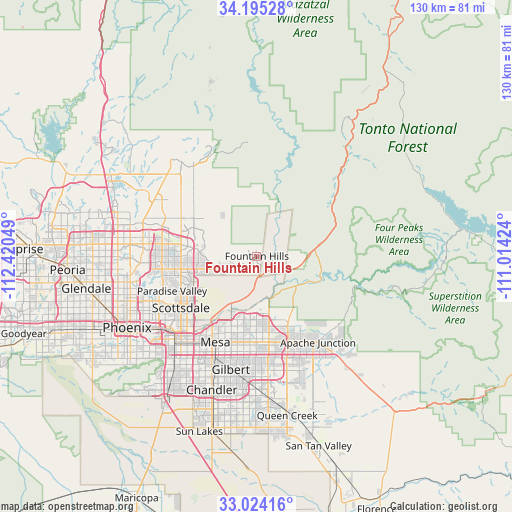 Fountain Hills on map