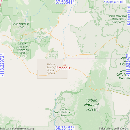 Fredonia on map