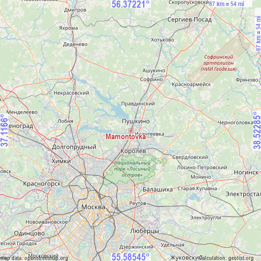 Mamontovka on map