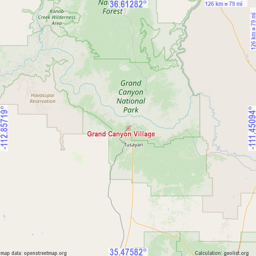 Grand Canyon Village on map