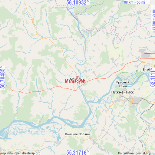 Mamadysh on map