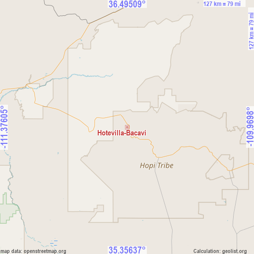 Hotevilla-Bacavi on map
