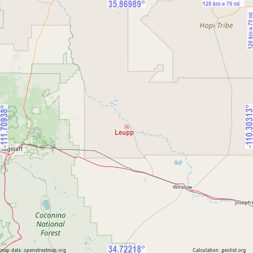 Leupp on map