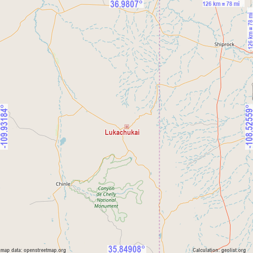 Lukachukai on map