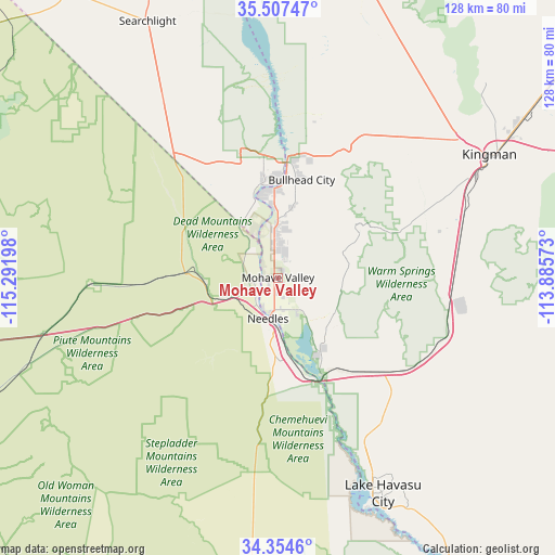 Mohave Valley on map