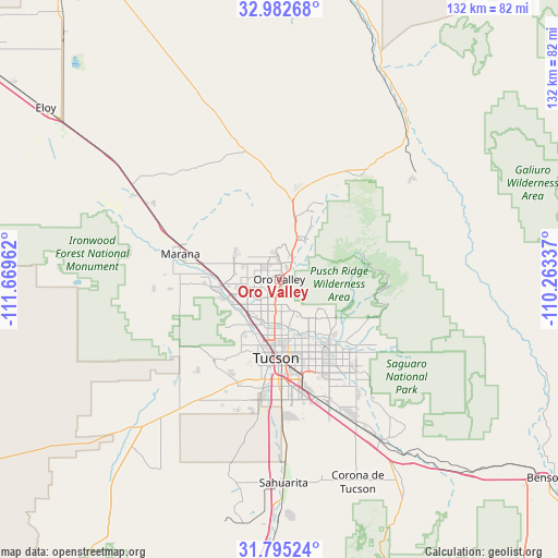 Oro Valley on map