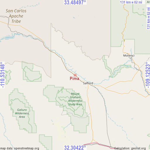 Pima on map