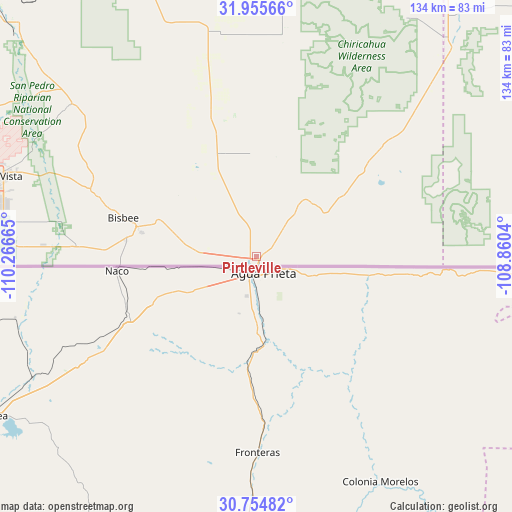 Pirtleville on map