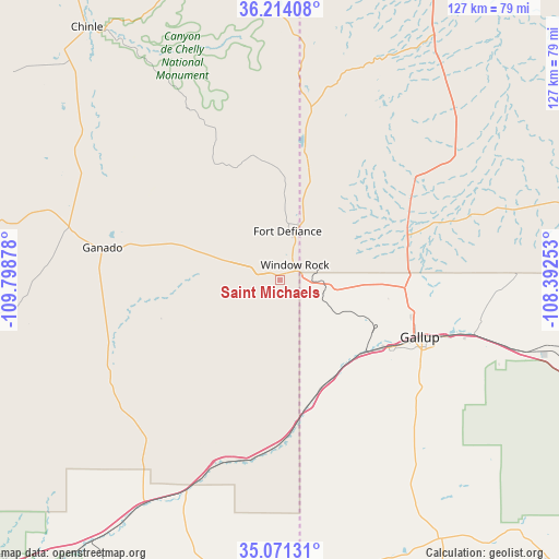 Saint Michaels on map