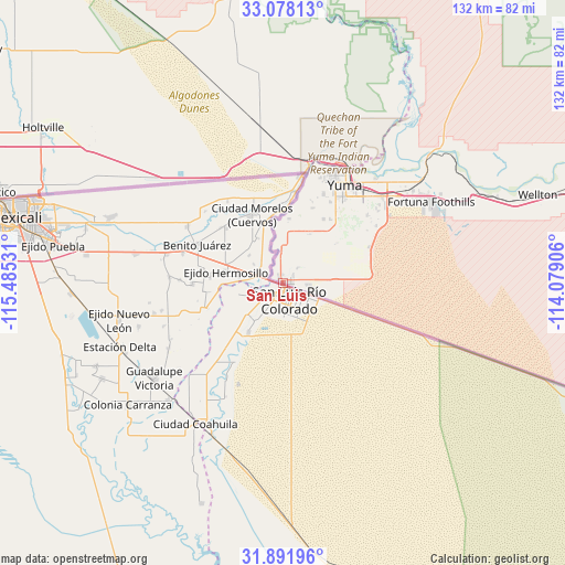 San Luis on map