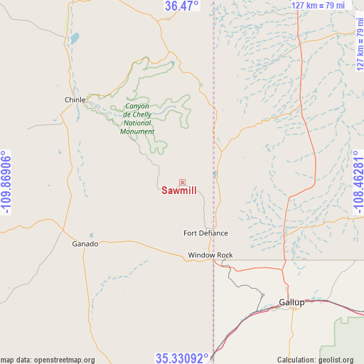 Sawmill on map