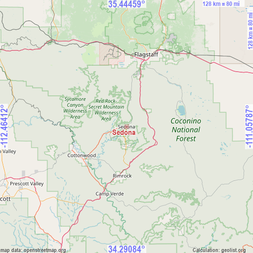 Sedona on map