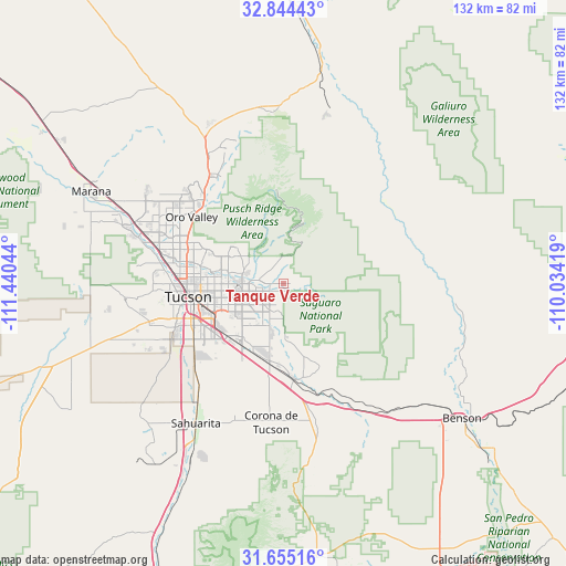 Tanque Verde on map